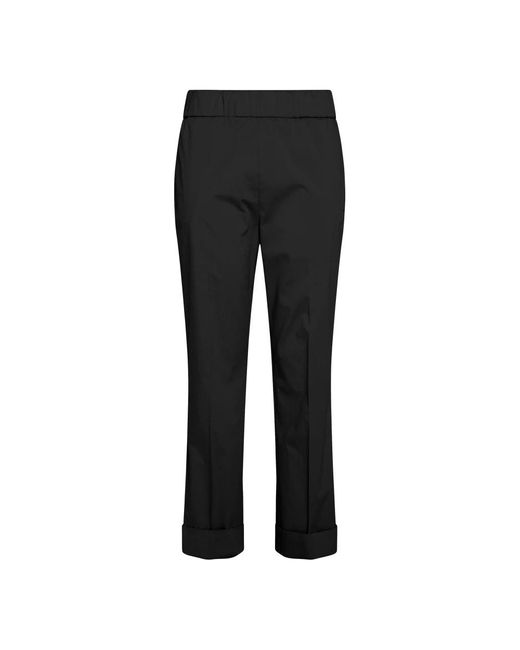Pantalones poplin straight negros con bolsillos Deha de color Black