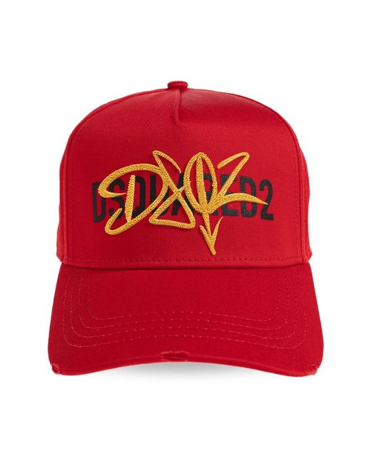DSquared² Accessoires ,Rood ,Katoen Baseball Cap in het Red voor heren