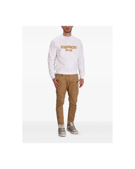 DSquared² Hoodies & Sweatvesten ,Wit Sweater in het White voor heren