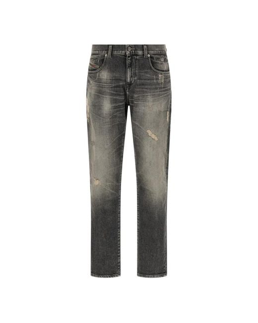 DIESEL Gray Slim Fit Jeans for men