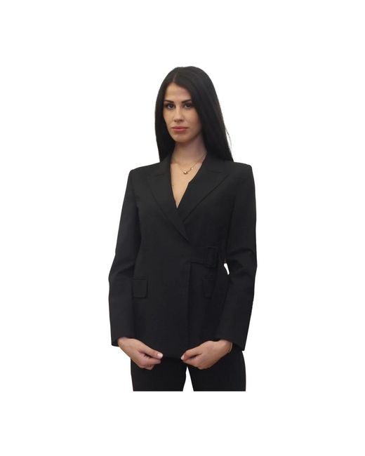 Marella Jassen ,Zwart ,Leer Blazers in het Black