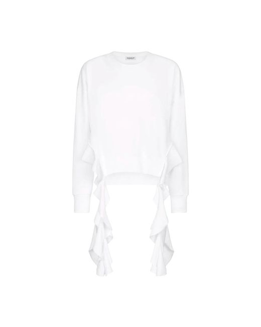 Rouched crewneck sweatshirt di Dondup in White
