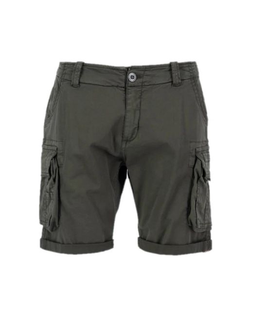 Alpha Industries Gray Casual Shorts for men