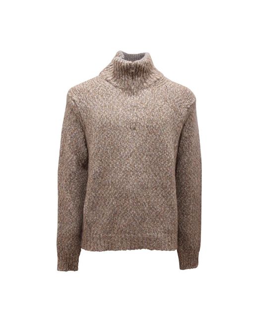 Amaranto Maglione Woll-/Alpaka-Pullover in Brown für Herren