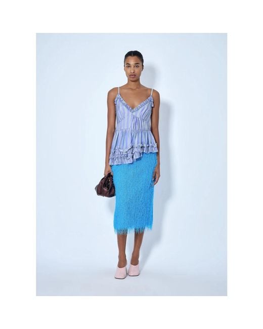 Dries Van Noten Blue Pencil Skirts