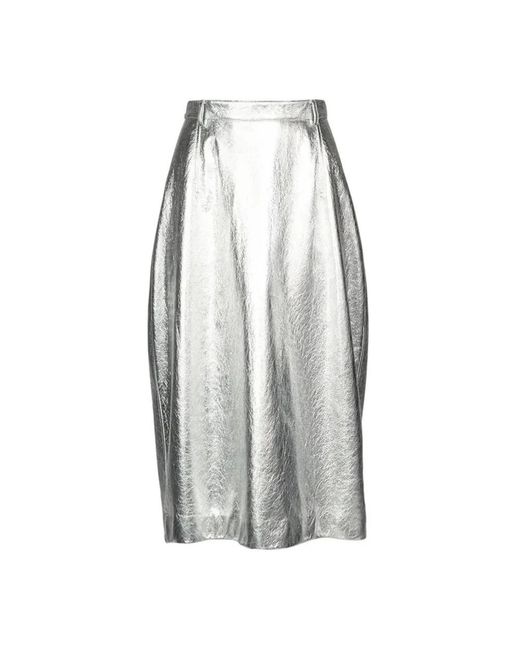Balenciaga Gray Leather Skirts