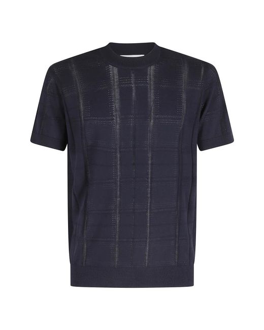 Paolo Pecora Blue Round-Neck Knitwear for men