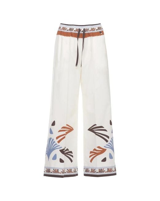 Herno White Wide Trousers