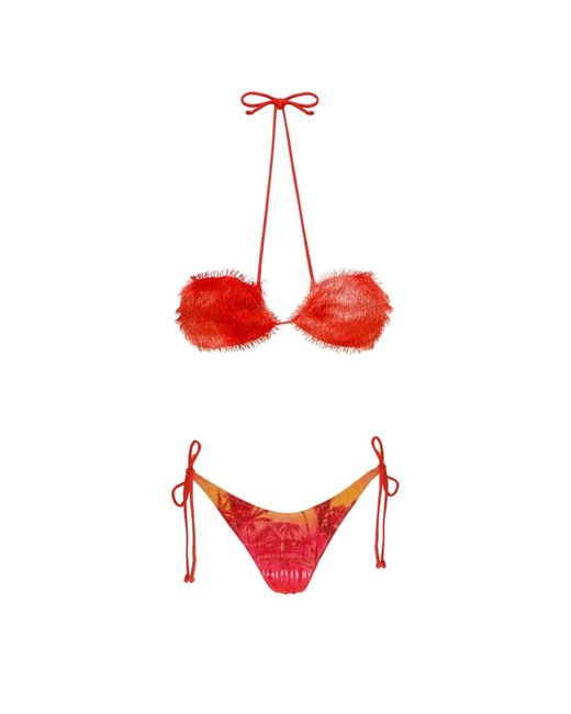 FK Red Oranges Bikini Mit Terrycloth-Details