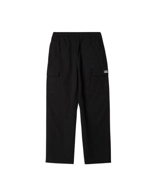 Obey Black Wide Trousers for men