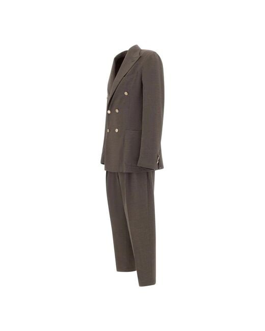 BRIGLIA Gray Double Breasted Suits for men