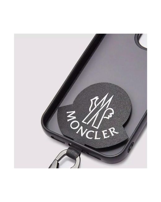 Moncler Gray Leder iphone 15 pro hülle - schwarz/grau
