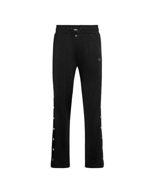 Philipp Plein Broeken ,Zwart ,Polyester Buttoned-Up Trainingsbroek in het Black voor heren