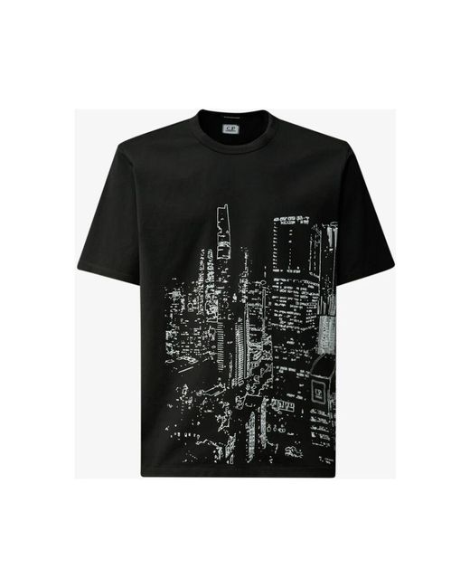 T-Shirts di C P Company in Black da Uomo