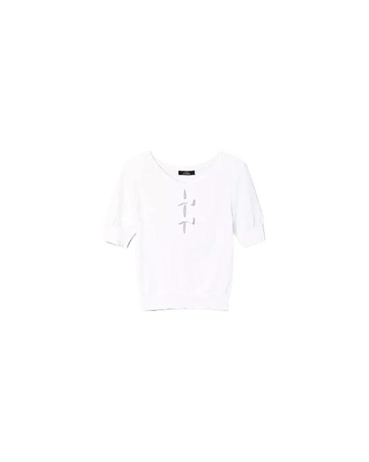 Rasata v-cuello t-shirt Twin Set de color White