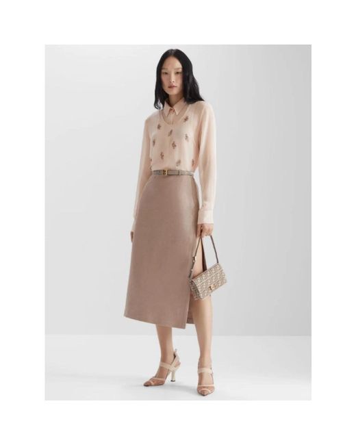 Fendi Brown Pencil Skirts