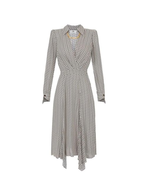 Elisabetta Franchi Gray Midi Dresses