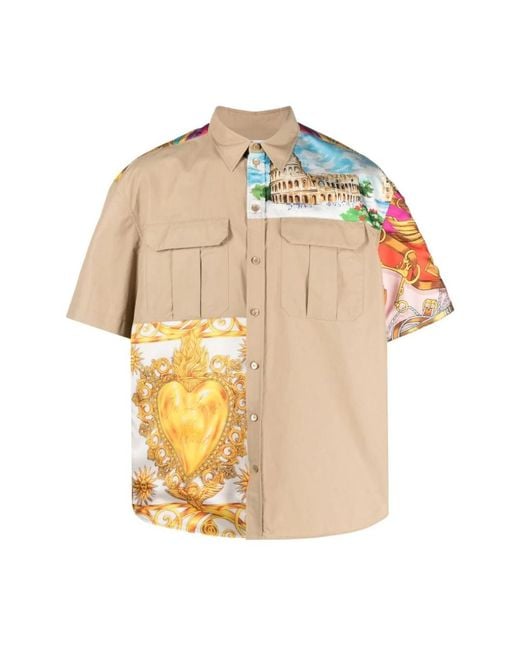 Moschino Metallic Short Sleeve Shirts for men