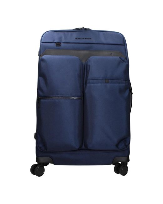 Piquadro Blauer Stoff Reisekoffer in Blue für Herren