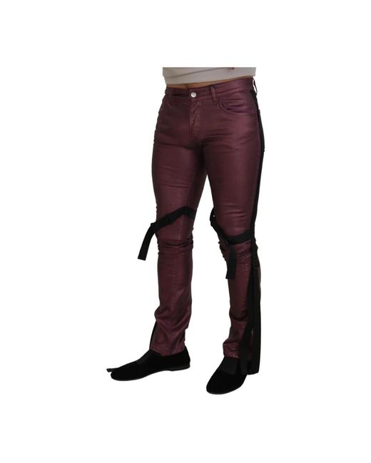 Dolce & Gabbana Purple Skinny Trousers for men