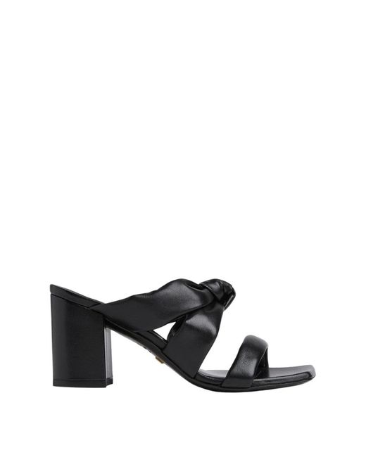 Stuart Weitzman Black Playa 75 Knot Block Slide