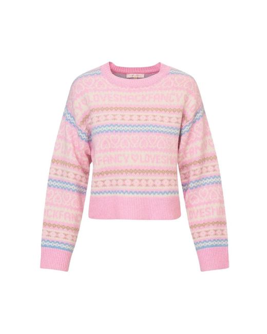 LoveShackFancy Pink Round-Neck Knitwear