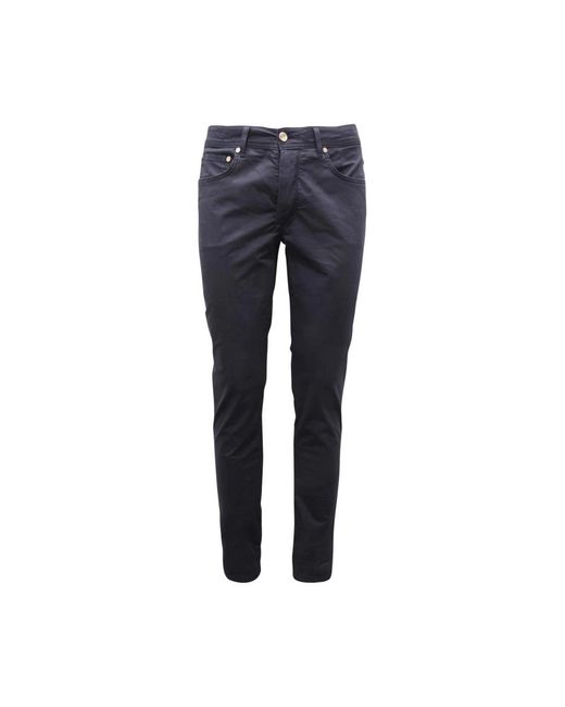 Barba Napoli Blue Slim-Fit Trousers for men