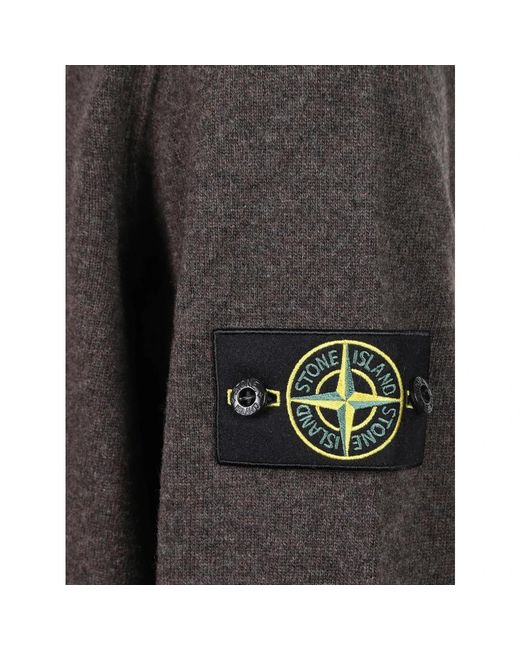 Stone Island Gray Round-Neck Knitwear for men