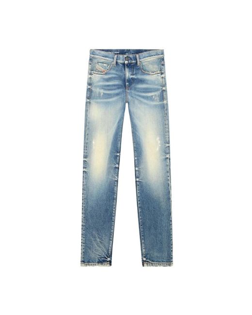 DIESEL Blue Straight Jeans for men