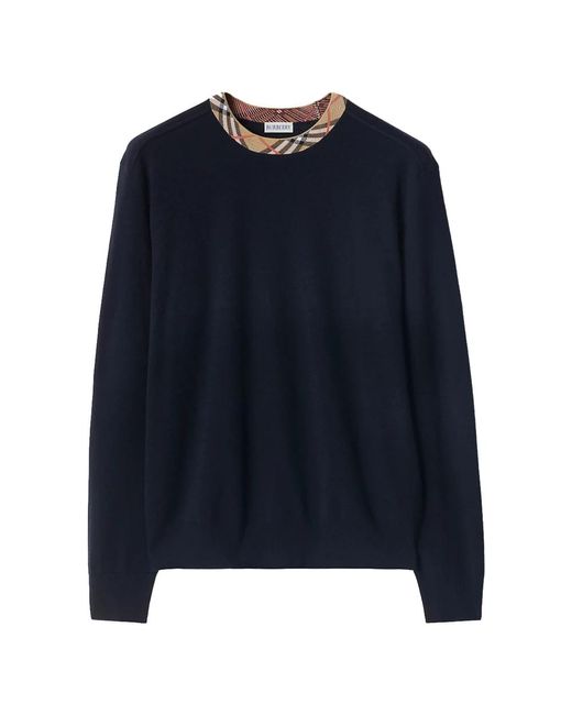 Burberry Round-Neck Knitwear in het Blue voor heren