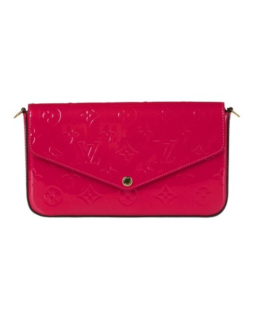 Vernis pochette felicie leather vernis leather france Louis Vuitton en  coloris Rouge | Lyst