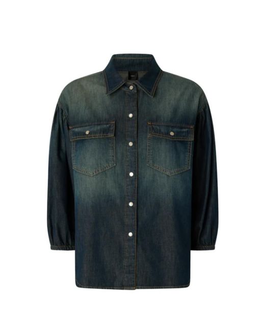 Pinko Green Denim Shirts