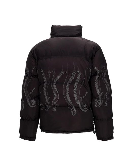 Octopus Jassen ,Zwart ,Polyester Zwarte Gewatteerde Jas Met Capuchon in het Black voor heren