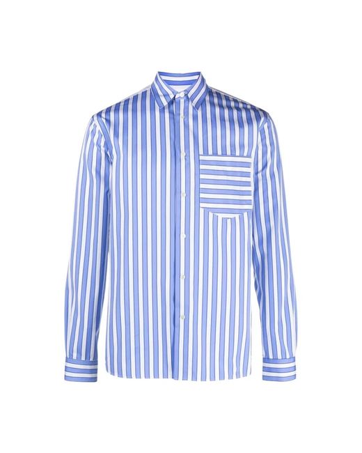 J.W. Anderson Casual shirts,blau gestreiftes baumwollhemd mit klassischem kragen,blau/weiß gestreiftes baumwollhemd in Blue für Herren