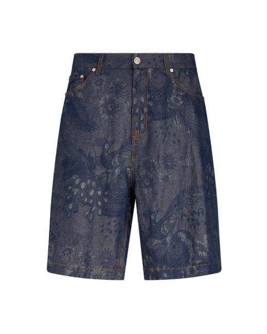 Etro Blue Denim Shorts for men