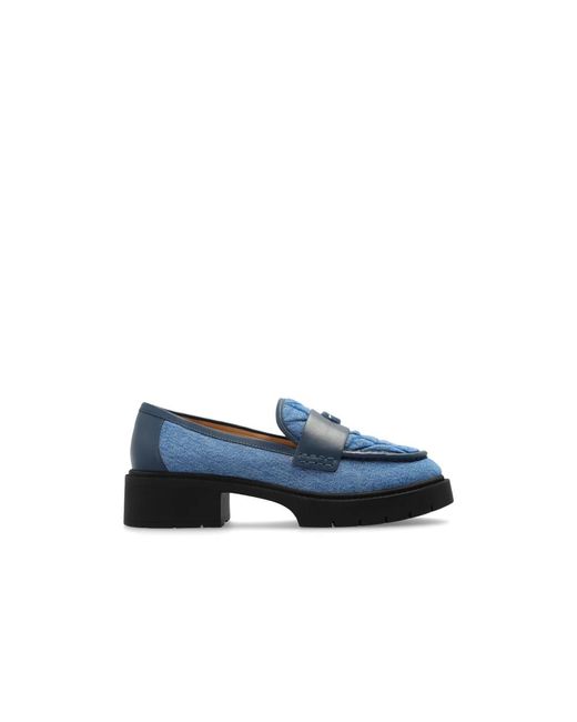 Denim loafers COACH de color Blue