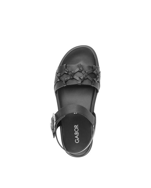 Gabor Black Flat Sandal