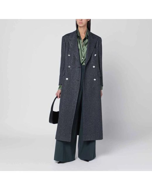 Tagliatore Blue Double-Breasted Coats