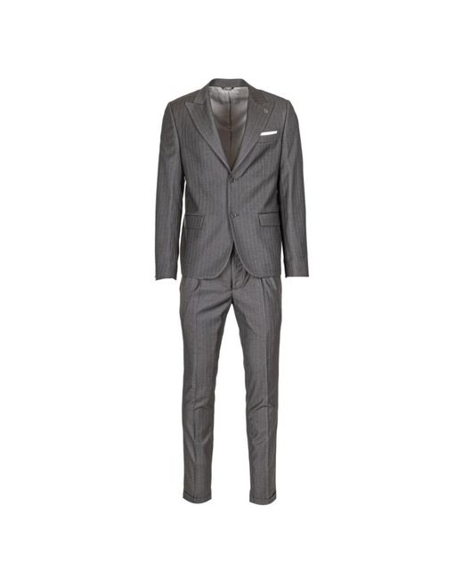 Daniele Alessandrini Gray Single Breasted Suits for men
