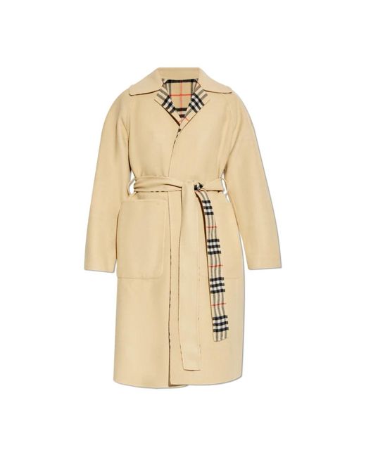 Belted Coats Burberry en coloris Natural