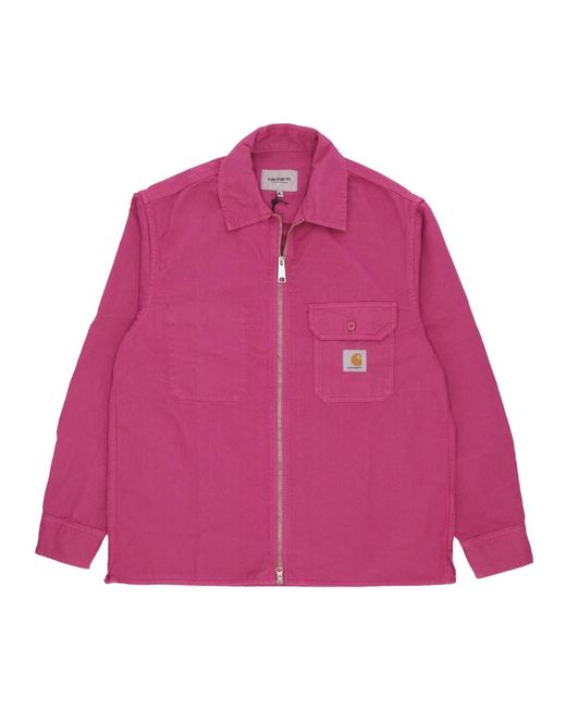 Carhartt Magenta hemdjacke gefärbt bekleidung in Pink für Herren