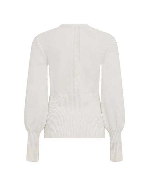 Alberta Ferretti White Round-Neck Knitwear