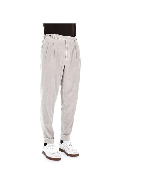 PT Torino Gray Slim-Fit Trousers for men