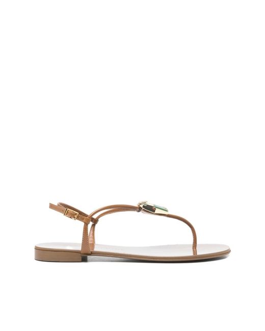 Giuseppe Zanotti Natural Flat Sandals