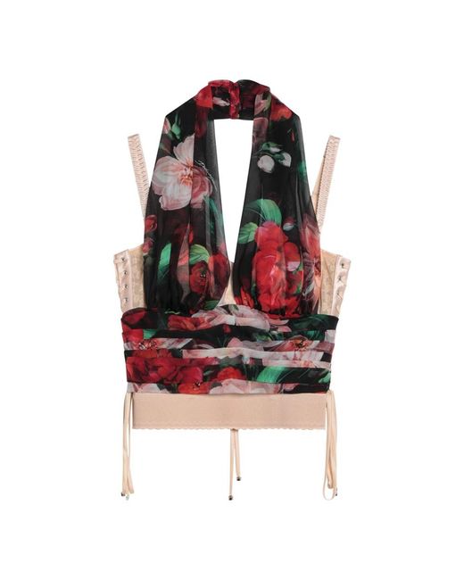 Dolce & Gabbana Red Bustier Top