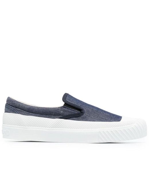 Stone Island Blue Rubber-toecap Slip-on Sneakers for men