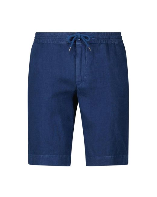 Shorts estivi in lino con taglio affusolato di ALBERTO in Blue da Uomo