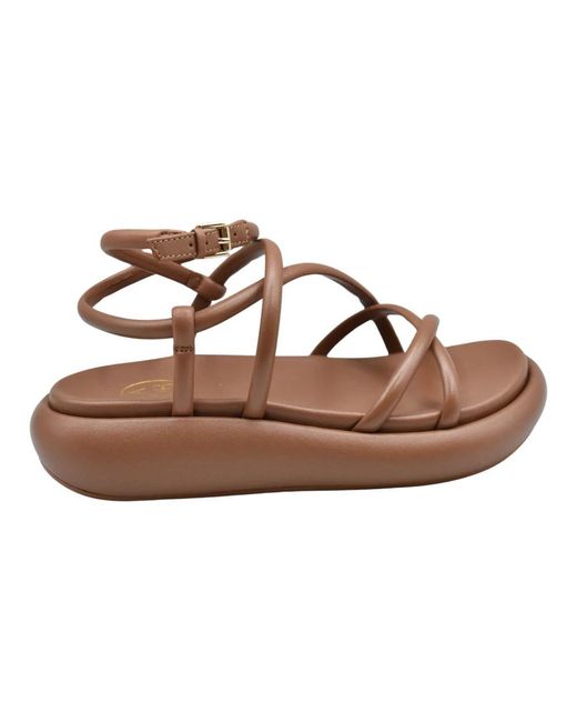 Ash Brown Flat Sandals