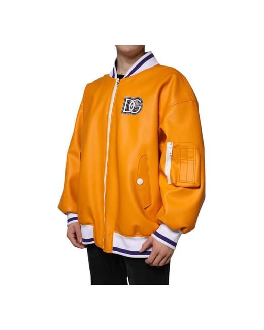 Dolce & Gabbana Orange Bomber Jackets for men