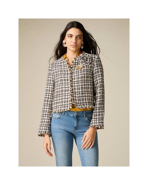 Tweed Jackets Oltre de color Black